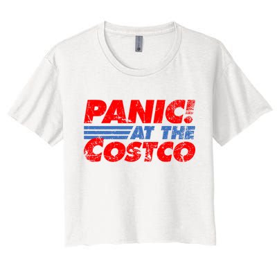 Distressed Panic At The Costco Funny Meme Crop Top