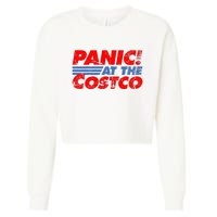 Distressed Panic At The Costco Funny Meme Cropped Pullover Crew