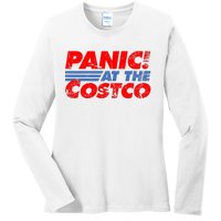 Distressed Panic At The Costco Funny Meme Ladies Long Sleeve Shirt