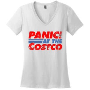 Distressed Panic At The Costco Funny Meme Women's V-Neck T-Shirt