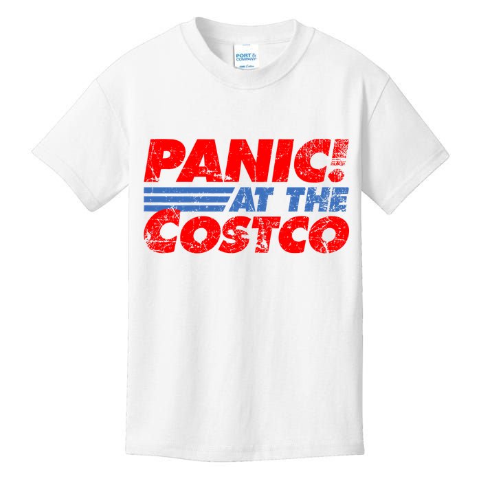 Distressed Panic At The Costco Funny Meme Kids T-Shirt