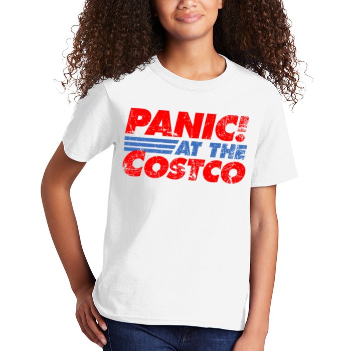 Distressed Panic At The Costco Funny Meme Kids T-Shirt