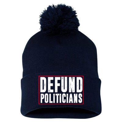 Defund Politicians Anti Government Political Pom Pom 12in Knit Beanie