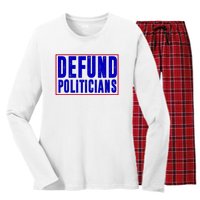 Defund Politicians Anti Government Political Women's Long Sleeve Flannel Pajama Set 