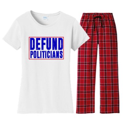 Defund Politicians Anti Government Political Women's Flannel Pajama Set