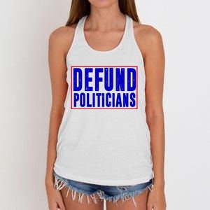 Defund Politicians Anti Government Political Women's Knotted Racerback Tank