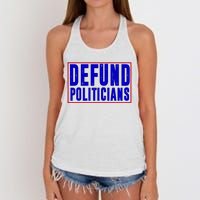 Defund Politicians Anti Government Political Women's Knotted Racerback Tank