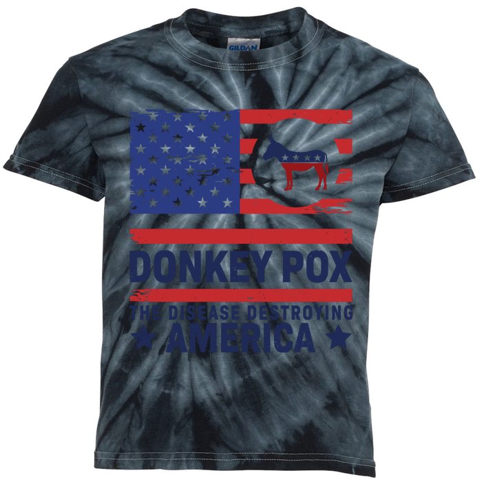 Donkey Pox Anti Democrat Kids Tie-Dye T-Shirt