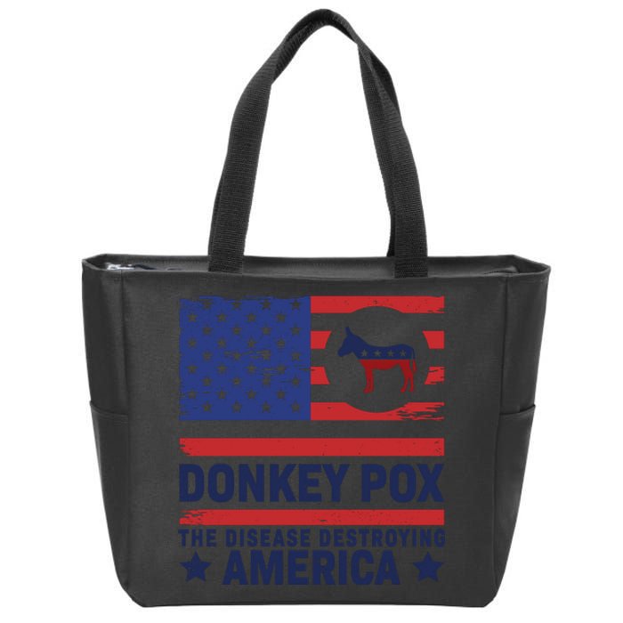 Donkey Pox Anti Democrat Zip Tote Bag