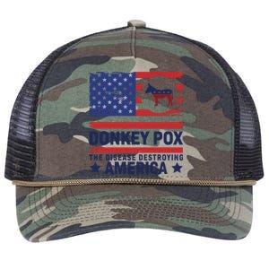 Donkey Pox Anti Democrat Retro Rope Trucker Hat Cap