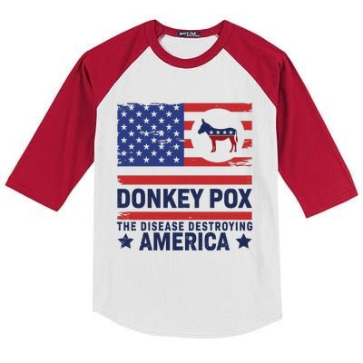 Donkey Pox Anti Democrat Kids Colorblock Raglan Jersey