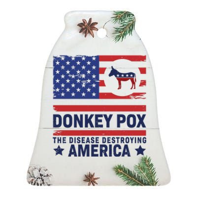 Donkey Pox Anti Democrat Ceramic Bell Ornament