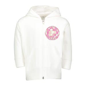 Danish Pastel Aesthetic Disco Ball Toddler Zip Fleece Hoodie