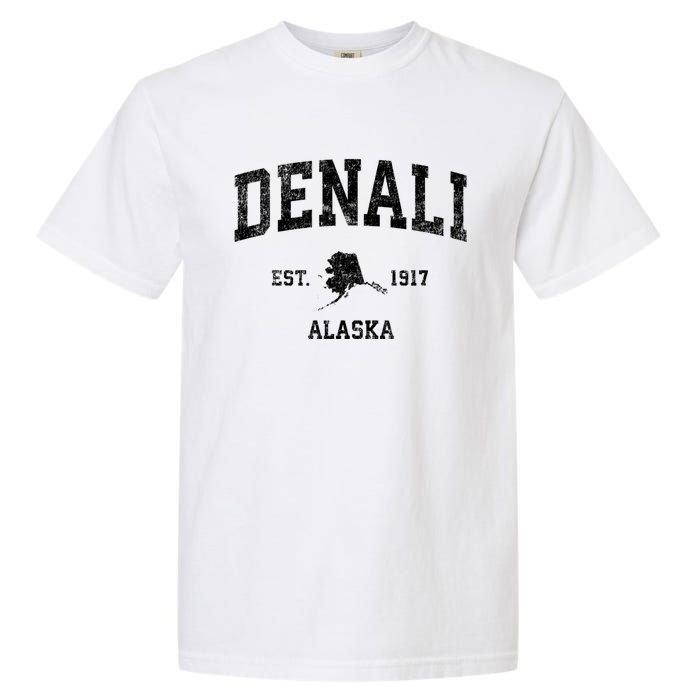 Denali Park Alaska Ak Vintage Established Sports Design Garment-Dyed Heavyweight T-Shirt