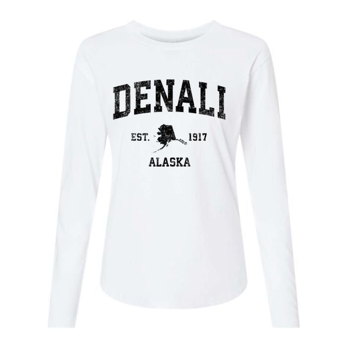 Denali Park Alaska Ak Vintage Established Sports Design Womens Cotton Relaxed Long Sleeve T-Shirt