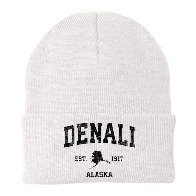 Denali Park Alaska Ak Vintage Established Sports Design Beanie