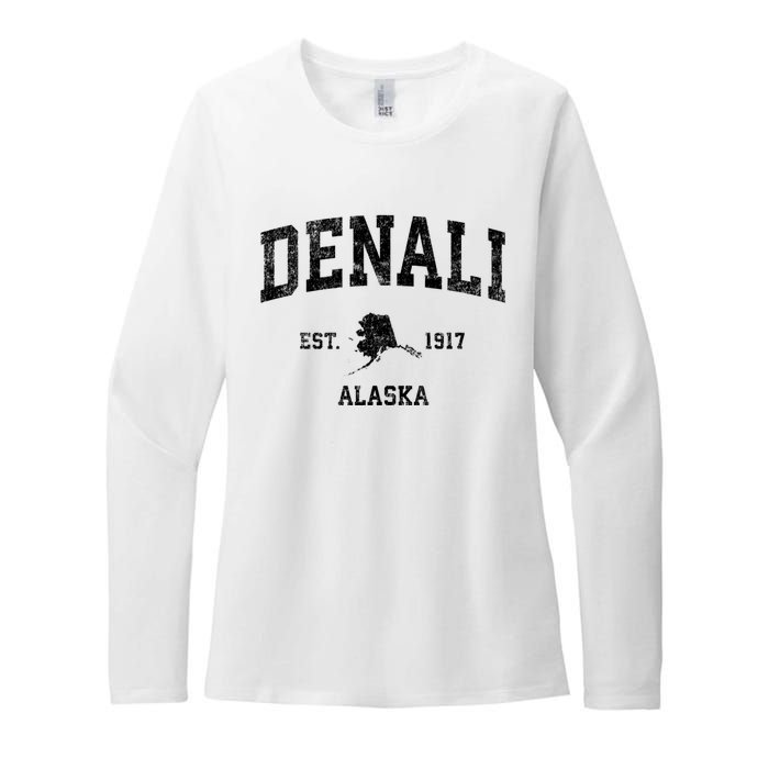 Denali Park Alaska Ak Vintage Established Sports Design Womens CVC Long Sleeve Shirt