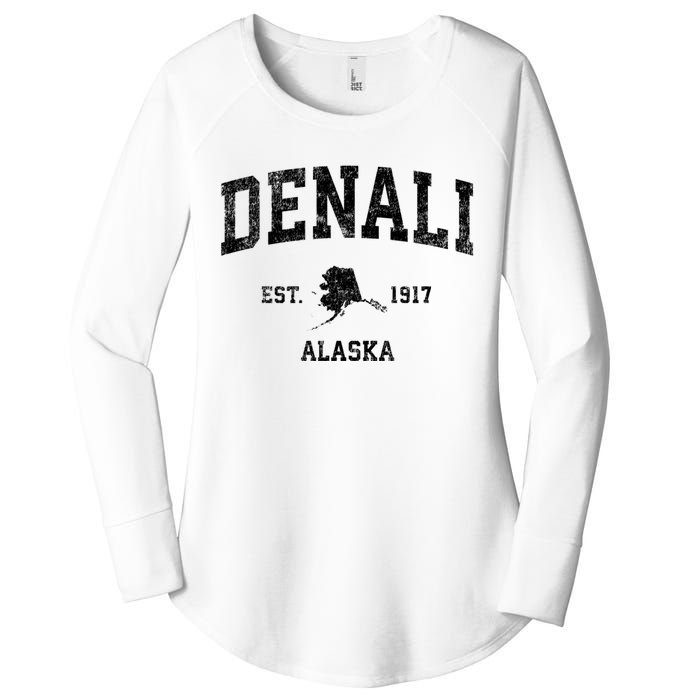 Denali Park Alaska Ak Vintage Established Sports Design Women's Perfect Tri Tunic Long Sleeve Shirt