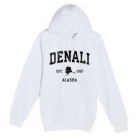 Denali Park Alaska Ak Vintage Established Sports Design Premium Pullover Hoodie