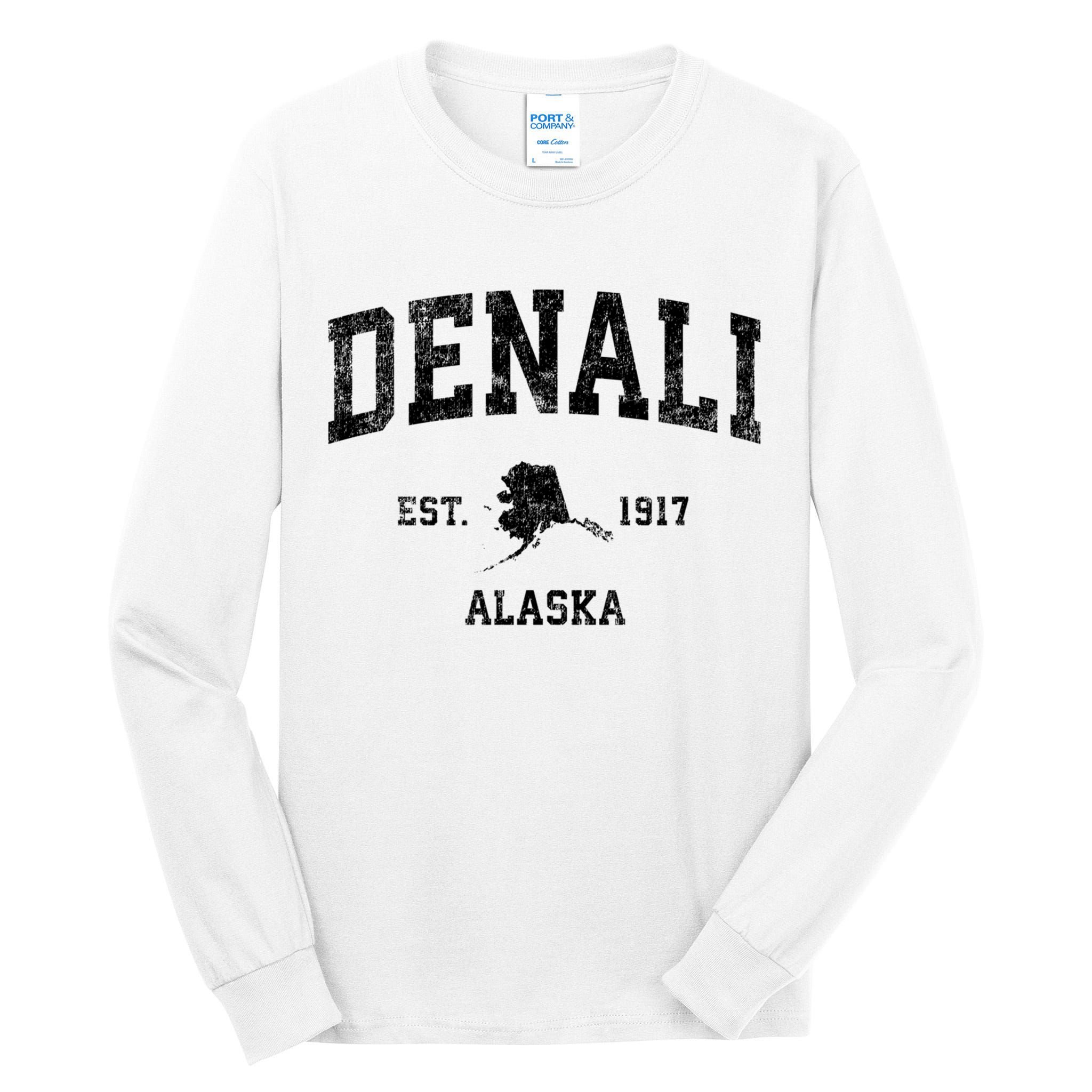 Denali Park Alaska Ak Vintage Established Sports Design Tall Long Sleeve T-Shirt