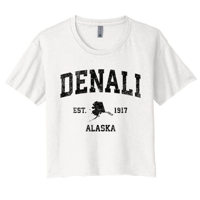 Denali Park Alaska Ak Vintage Established Sports Design Crop Top