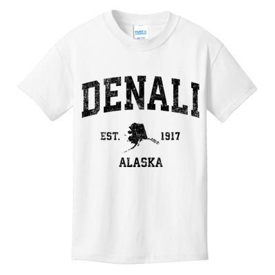Denali Park Alaska Ak Vintage Established Sports Design Kids T-Shirt