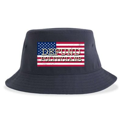 Defund Politicians American Flag Sustainable Bucket Hat