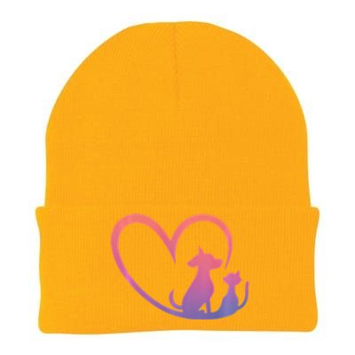 Dog Puppy And Baby Cat Heart Animal Dog & Cat Heart Knit Cap Winter Beanie