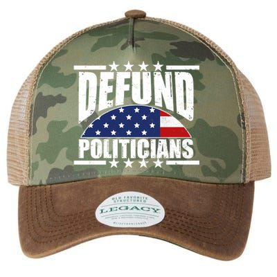 Defund Politicians American USA Flag Legacy Tie Dye Trucker Hat