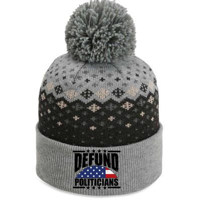 Defund Politicians American USA Flag The Baniff Cuffed Pom Beanie