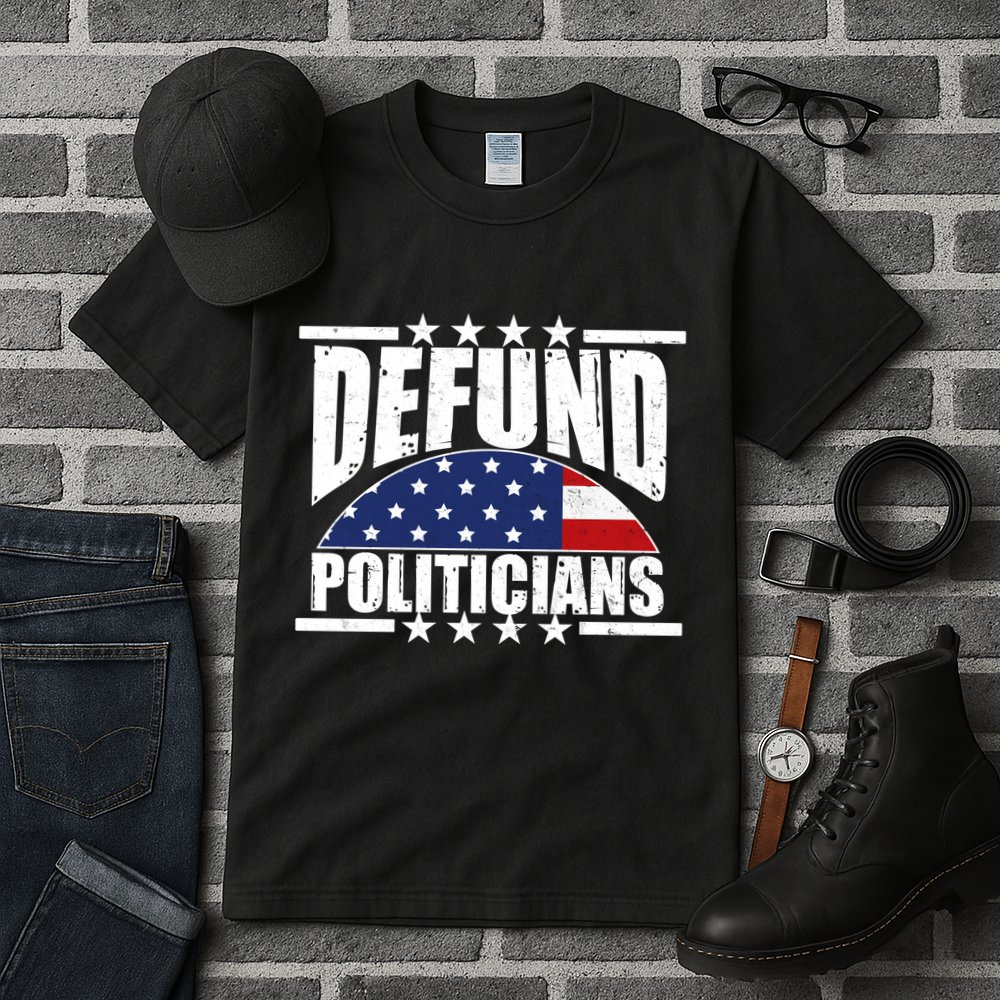 Defund Politicians American USA Flag Tall T-Shirt