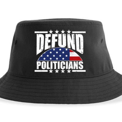 Defund Politicians American USA Flag Sustainable Bucket Hat