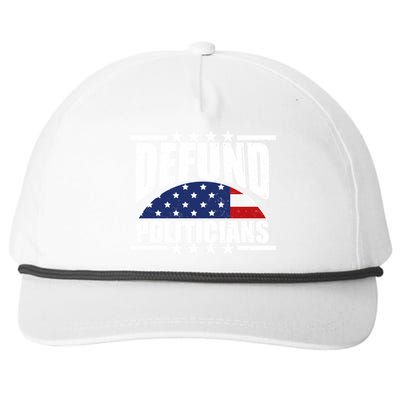 Defund Politicians American USA Flag Snapback Five-Panel Rope Hat