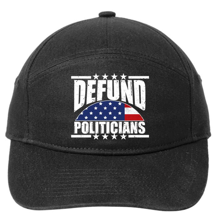 Defund Politicians American USA Flag 7-Panel Snapback Hat