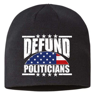 Defund Politicians American USA Flag Sustainable Beanie