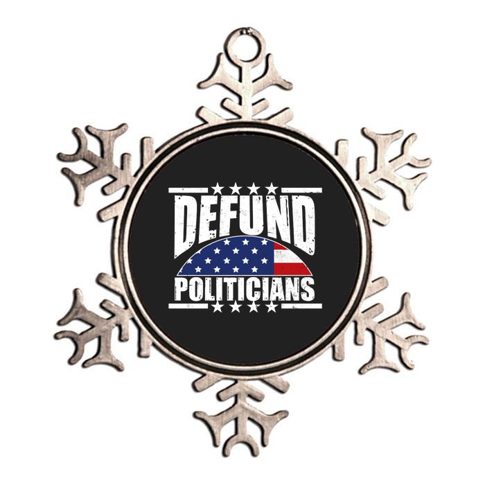 Defund Politicians American USA Flag Metallic Star Ornament