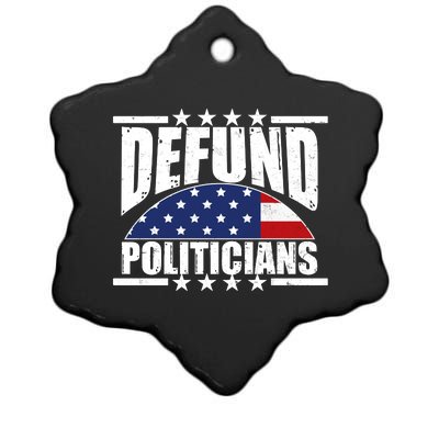 Defund Politicians American USA Flag Ceramic Star Ornament