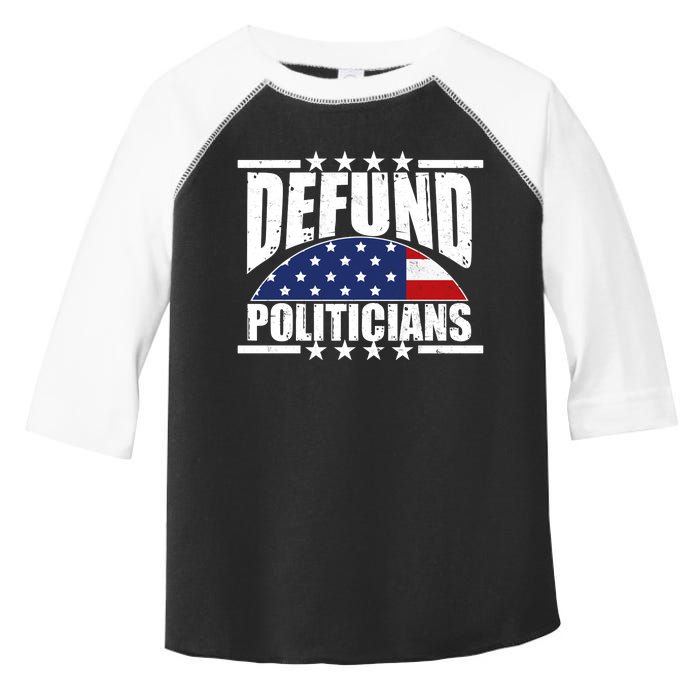 Defund Politicians American USA Flag Toddler Fine Jersey T-Shirt