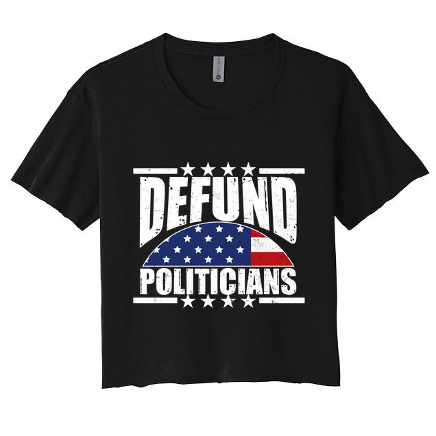 Defund Politicians American USA Flag Crop Top