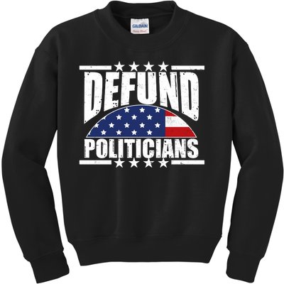 Defund Politicians American USA Flag Kids Sweatshirt