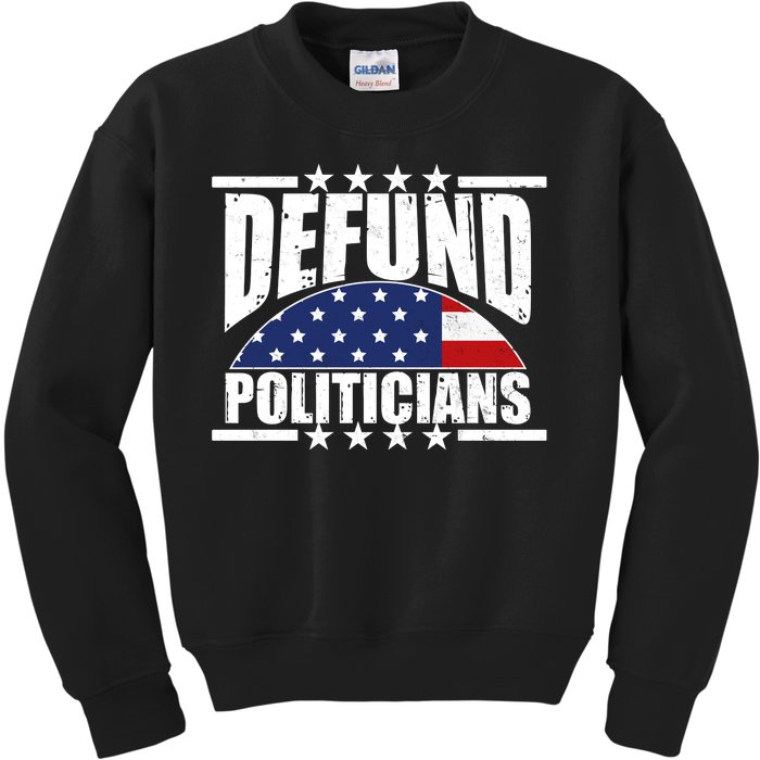 Defund Politicians American USA Flag Kids Sweatshirt