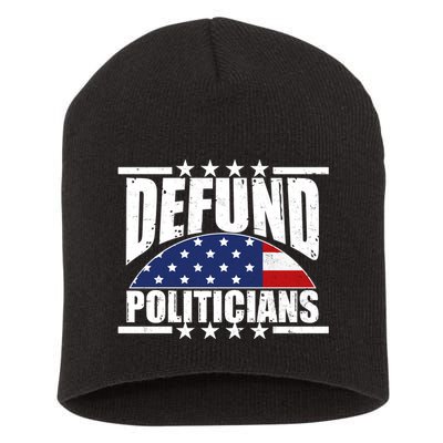 Defund Politicians American USA Flag Short Acrylic Beanie