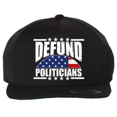 Defund Politicians American USA Flag Wool Snapback Cap