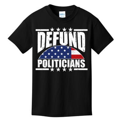 Defund Politicians American USA Flag Kids T-Shirt