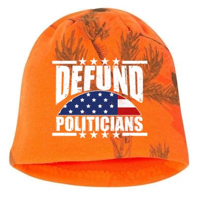 Defund Politicians American USA Flag Kati - Camo Knit Beanie