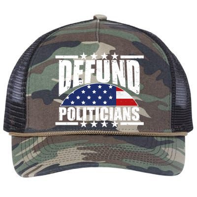 Defund Politicians American USA Flag Retro Rope Trucker Hat Cap