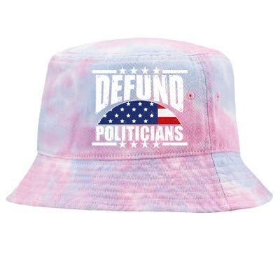 Defund Politicians American USA Flag Tie-Dyed Bucket Hat