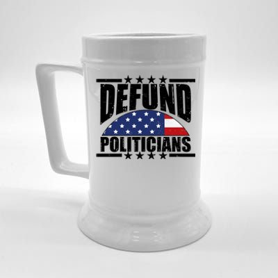 Defund Politicians American USA Flag Beer Stein