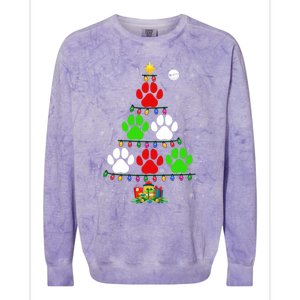 Dog Paws As Christmas Tree Matching Dog Lover Owner Family Great Gift Colorblast Crewneck Sweatshirt