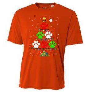 Dog Paws As Christmas Tree Matching Dog Lover Owner Family Great Gift Cooling Performance Crew T-Shirt